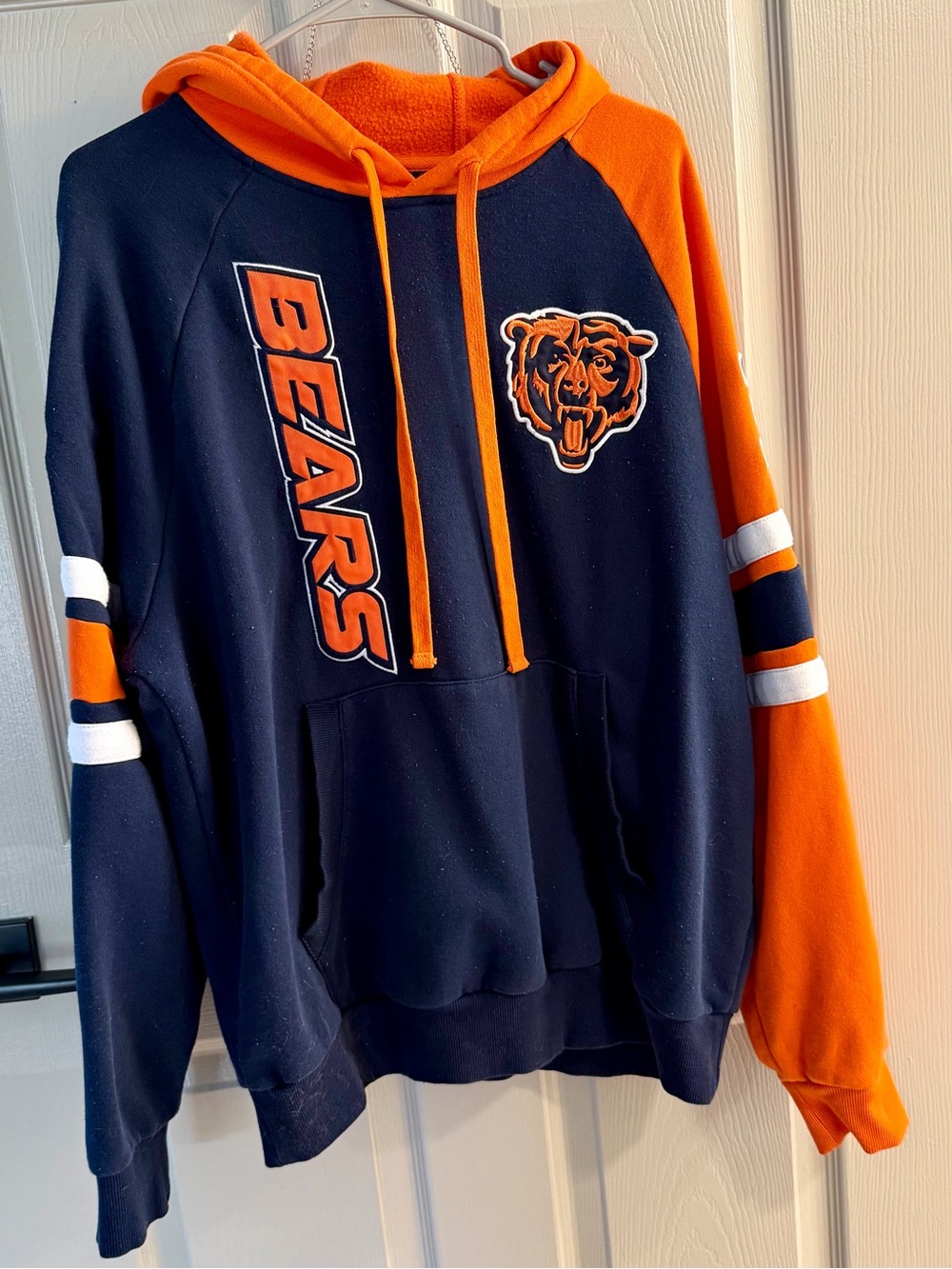 Chicago Bears Navy and Orange Hoodie Sweatshirt Starter brand men’s size L